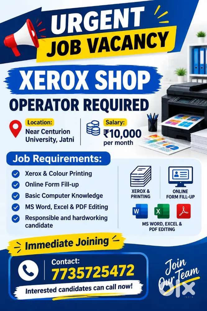 Xerox shop operator