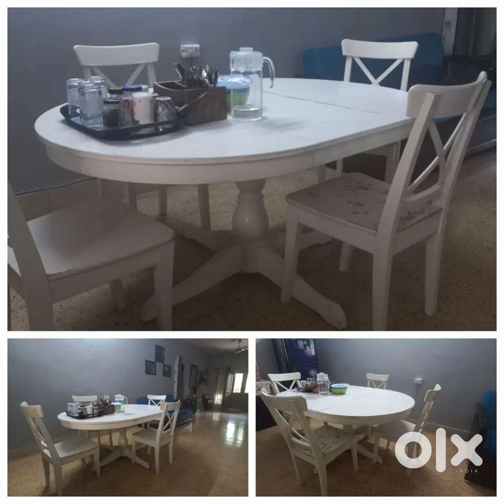 IKEA from Sweden) EXTENDABLE SEATER DINING TABLE CHAIRS