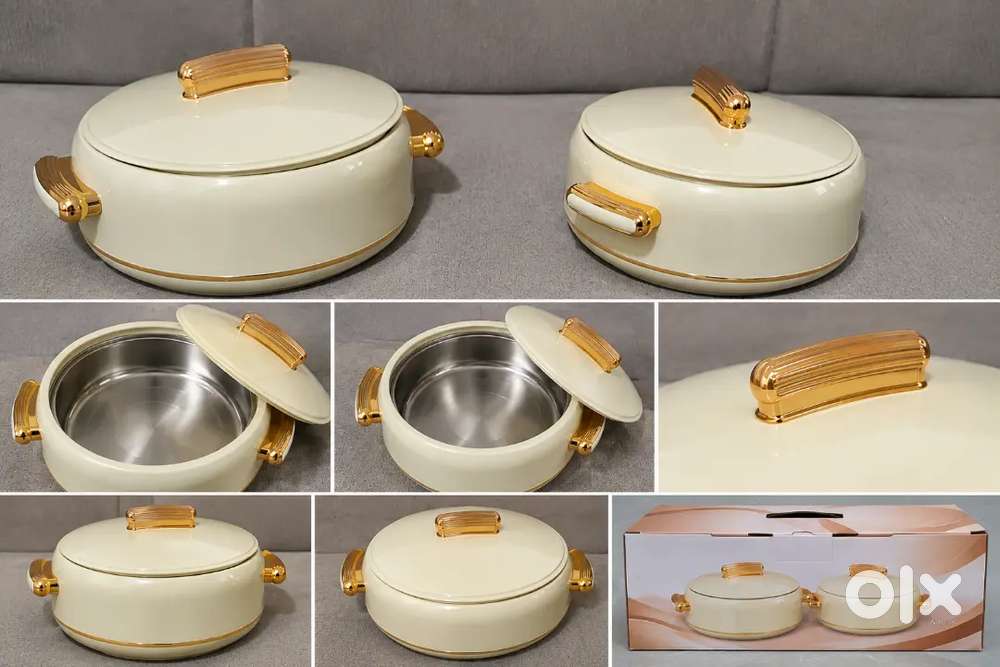 Vacuum Flask with 2 Cups + 2-Pc Insulated Casserole Set