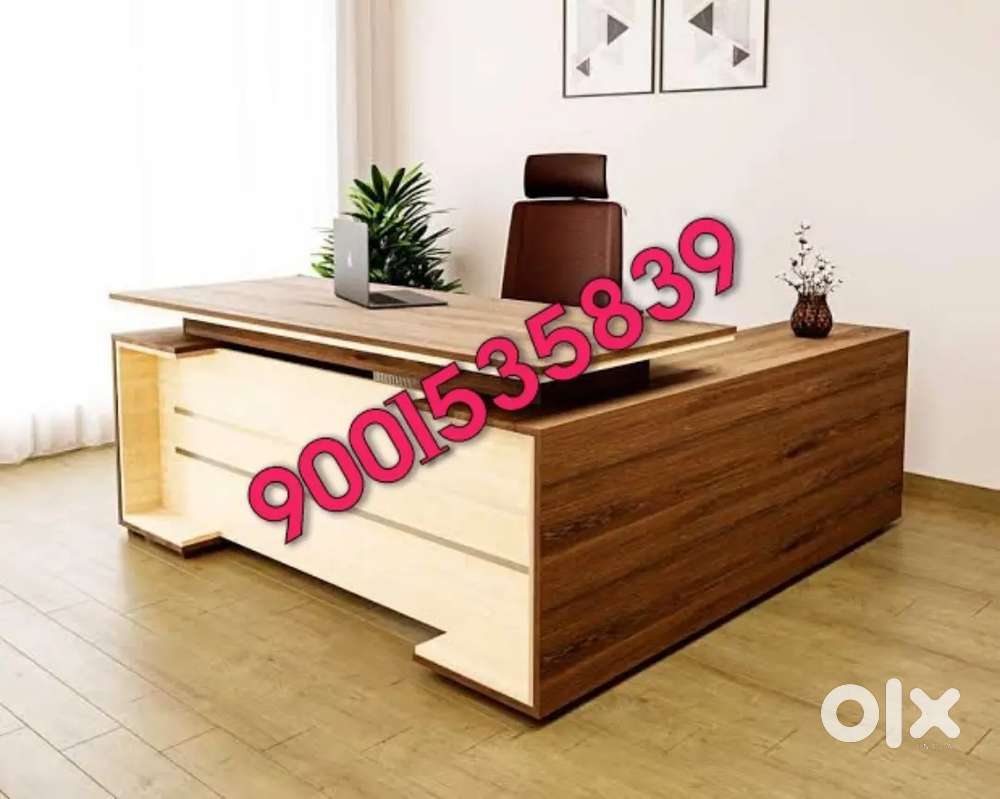 New wooden l shape office table L table reception table Other