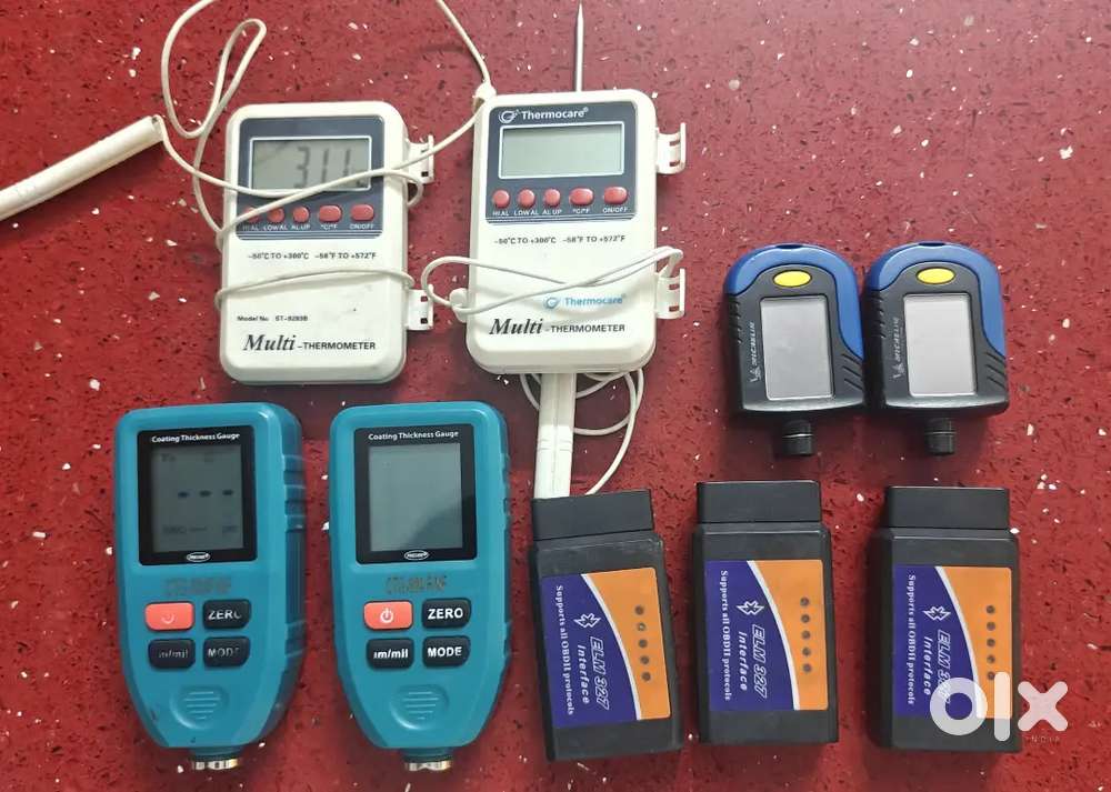 Paint thickness gauge, Multi thermometer and Michelin tyre gauge