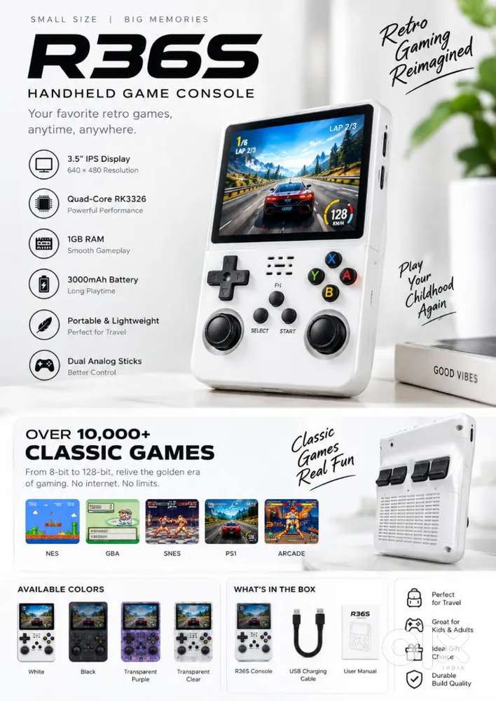 R36S handheld gaming console