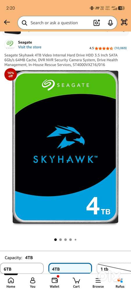 4tb hard disk brand new unuse