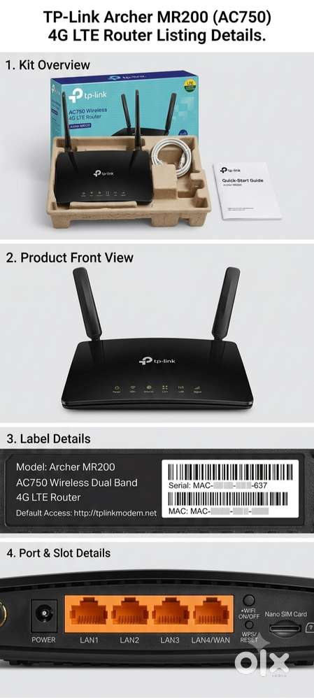 TP-Link Archer MR200 AC750 Dual-Band 4G LTE Wi-Fi Router