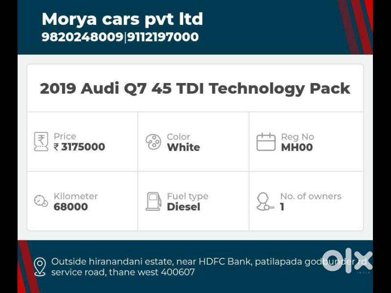 Audi Q7 45 Tdi Premium With Sunroof, 2019, Diesel