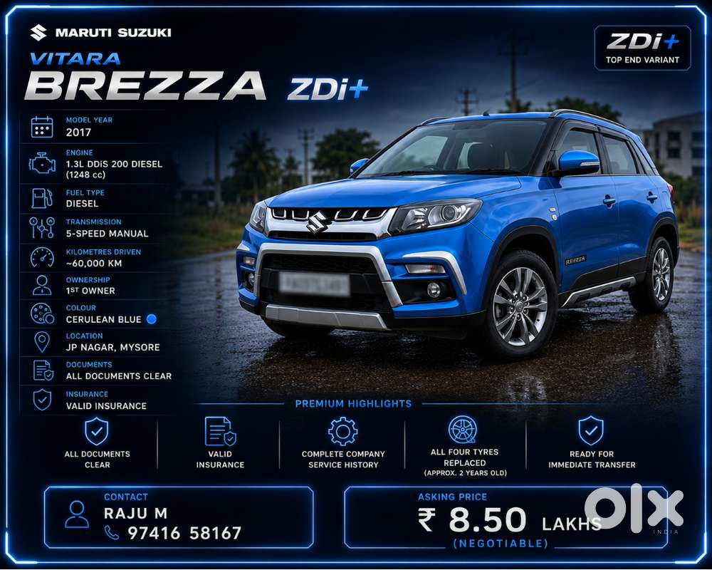 Maruti Suzuki Vitara Brezza 2017 Diesel Good Condition