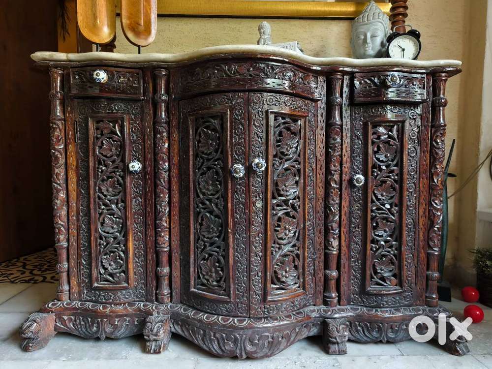 Vintage Side Cabinet with marble top