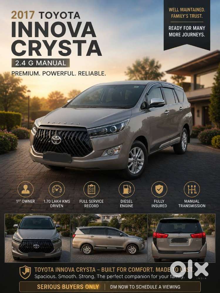 Toyota Innova Crysta 2.4 G Mt, 2017, Diesel