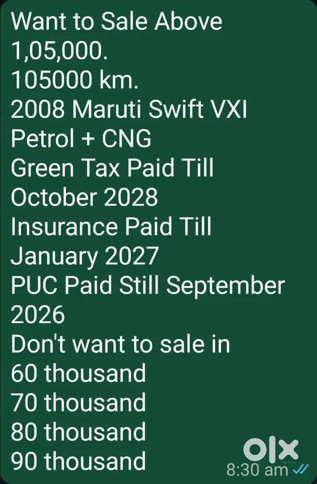 2008 Maruti Swift Vxi Petrol + Cng