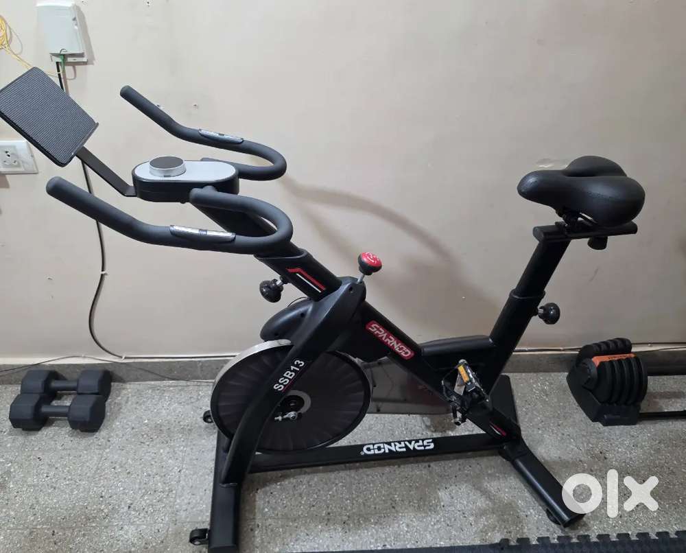 Sparnod Fitness SSB-13 Magnetic Spin Bike | 15kg Flywheel | Home Gym