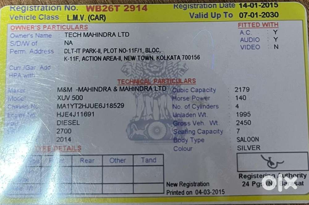 Mahindra Xuv500 W8, 2015, Diesel