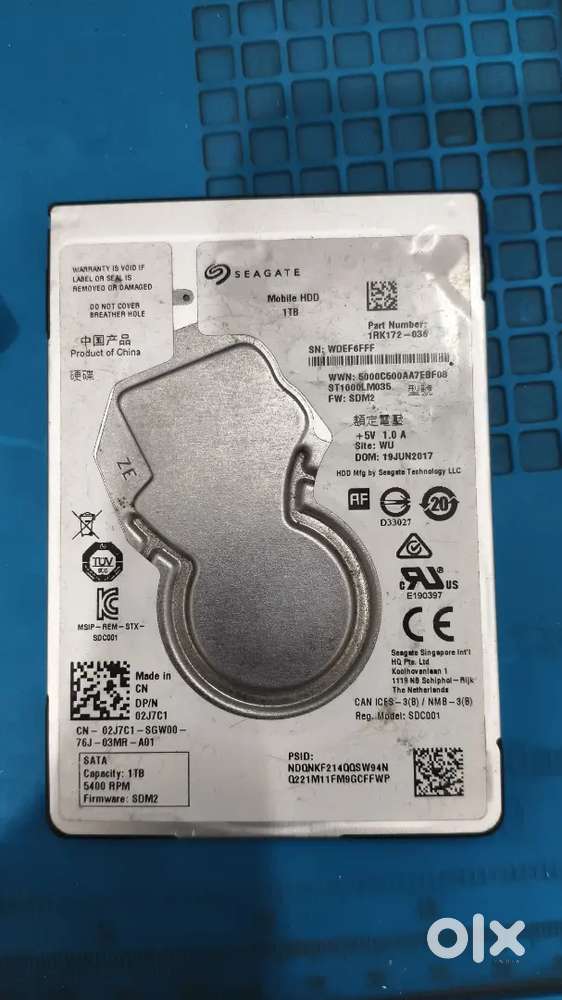 Seagate 1TB Laptop HDD ( 100% Health )
