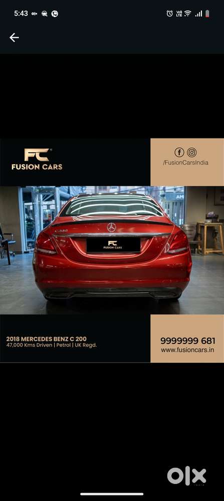 Mercedes-benz C-class C 200, 2018, Petrol