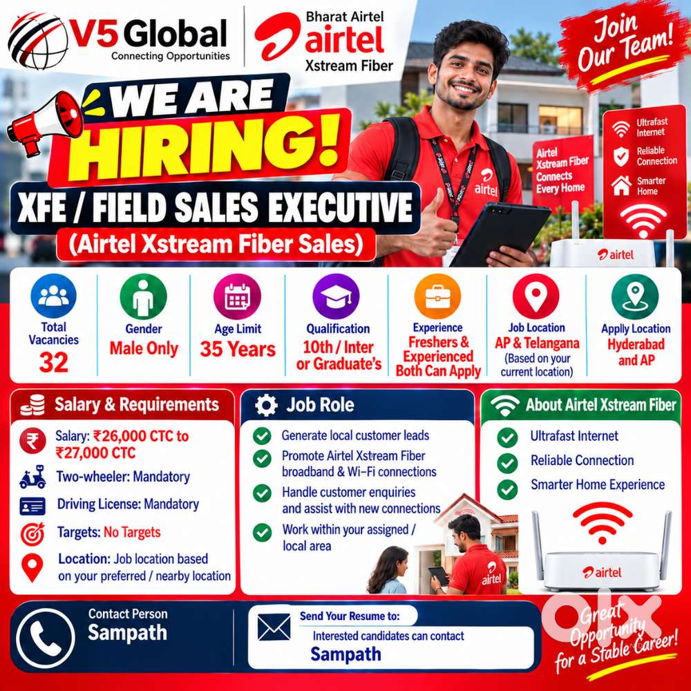 XFE Xstream Fiber Sales for Freshers and Experience