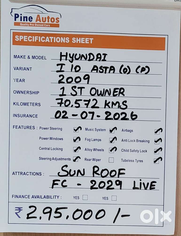 Hyundai I10 2007-2010 Asta 1.2 At With Sunroof, 2009, Petrol