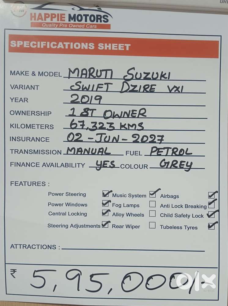 Maruti Suzuki Swift Dzire 1.2 Vxi Bsiv, 2019, Petrol