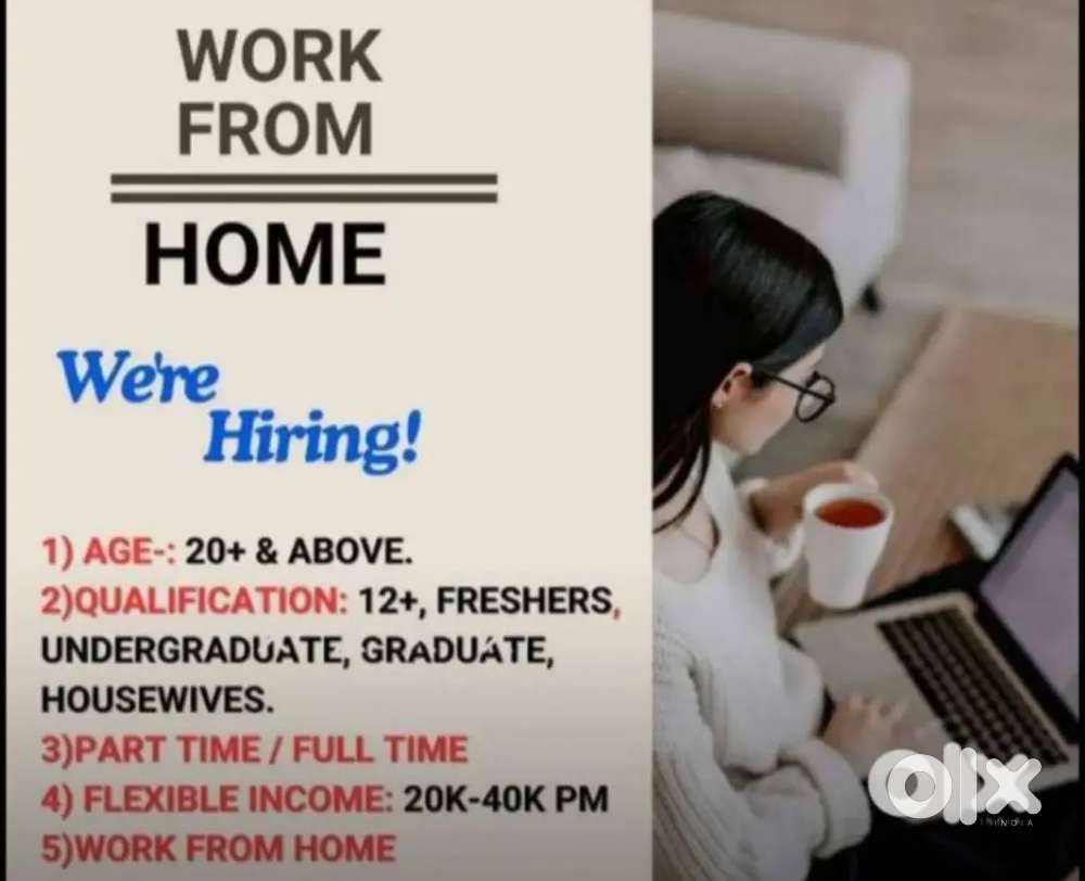 Work comfortable from home with simple handwriting and typing work