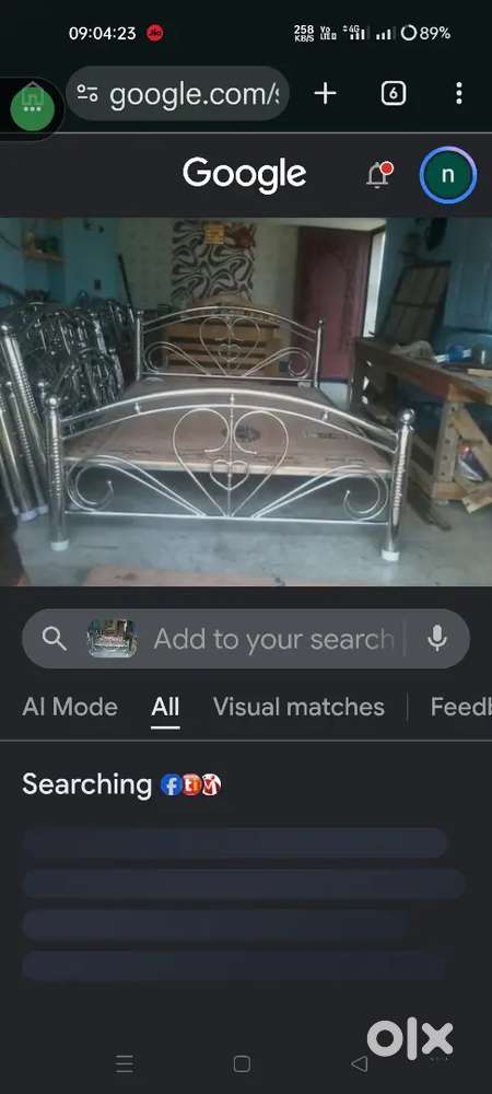 Steel palang with bed seet