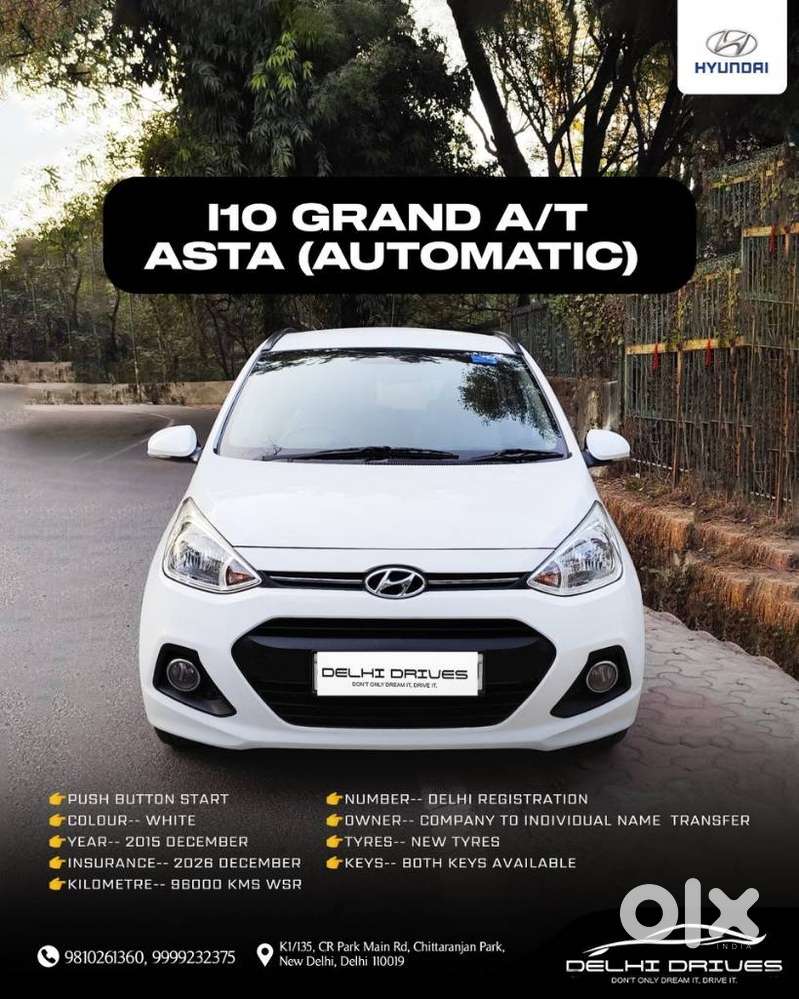Hyundai Grand I10 Asta Automatic 1.2 Kappa Vtvt, 2015, Petrol