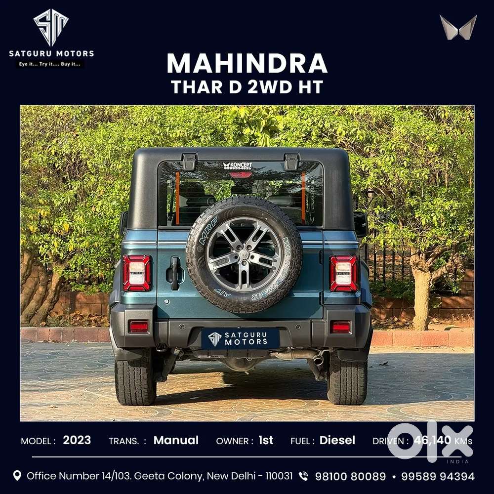 Mahindra Thar Lx 4-str Hard Top Mt, 2023, Diesel