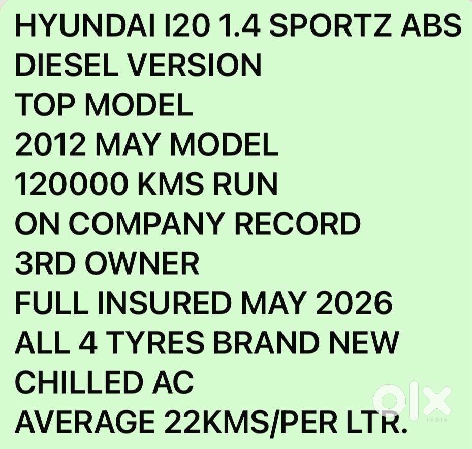 Hyundai I20 2015-2017 Sportz Option 1.4 Crdi, 2012, Diesel