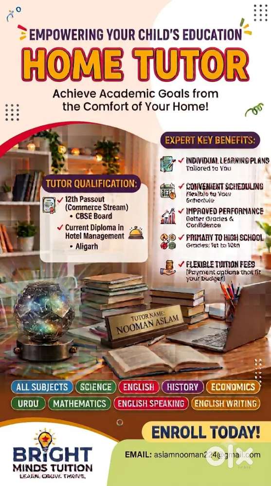 Home tution | 1st - 10th All subjects | offline