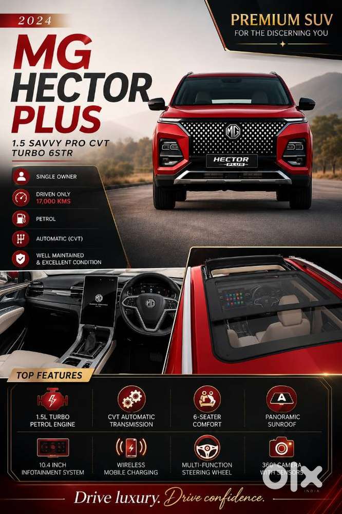 Mg Hector Plus Savvy Pro 1.5 Turbo Petrol Cvt 6 Str, 2024, Petrol
