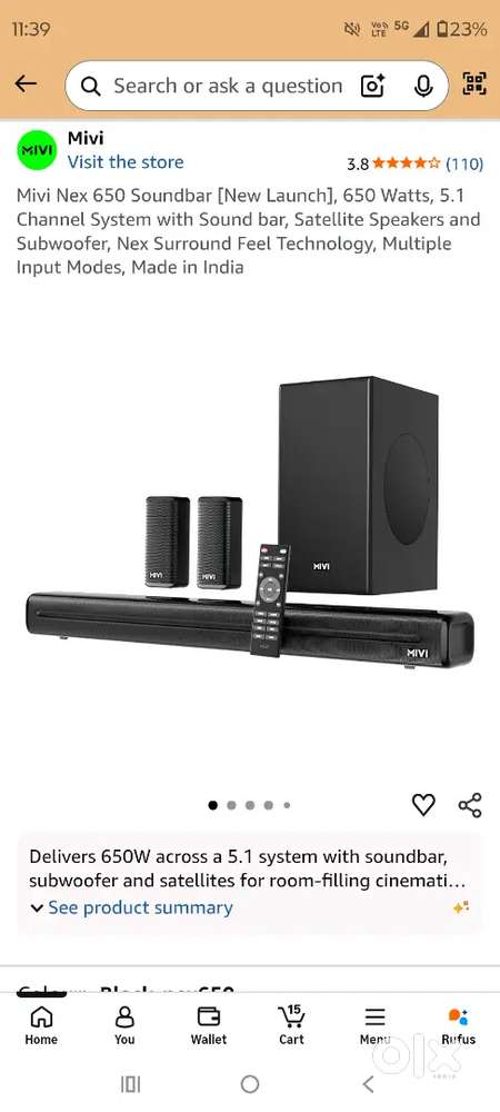 Mivi nex 650 5.1 soundbar