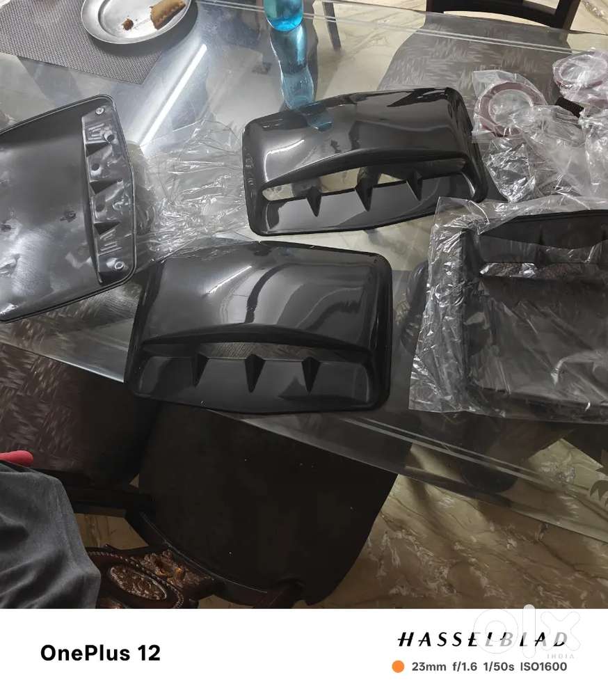 Car universal bonnet scoop abs plastic piano black