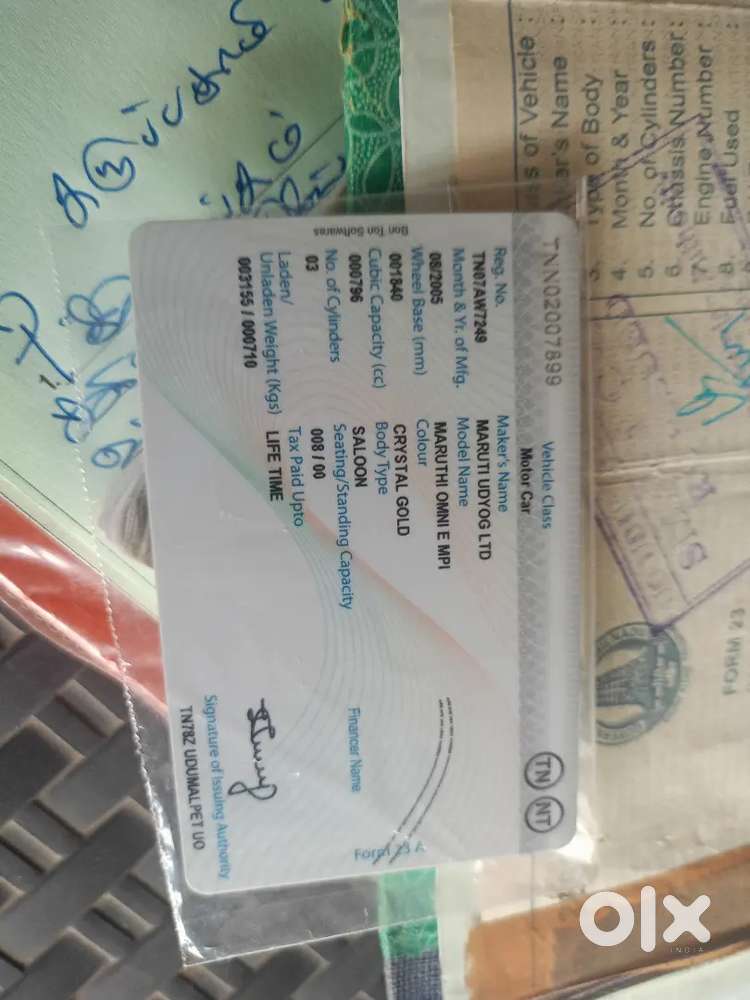 Maruti Suzuki Omni Engine Good Condition Fc No Mpf Engine Music System