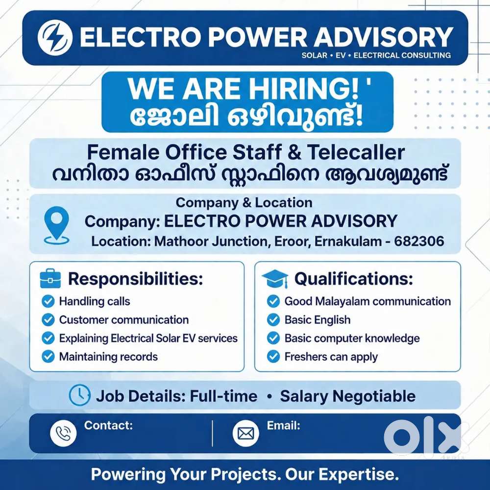 WE ARE HIRING - Female Office Staff & Telecaller