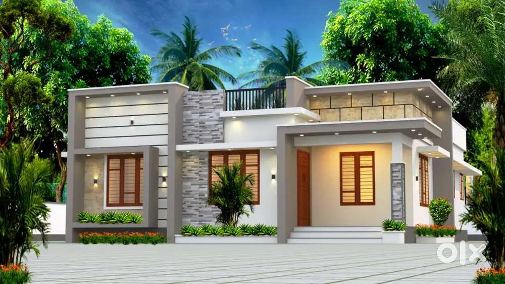 Kuruppampady town _ 1225 sqft, 5.60 cent, 3 bedroom.
