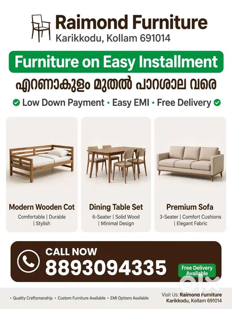 Cot for sale in haripad - Instalment