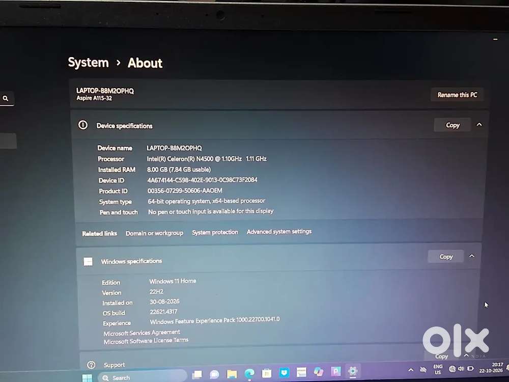 Brand new laptop only 5 to 10 days old urgent sale money need