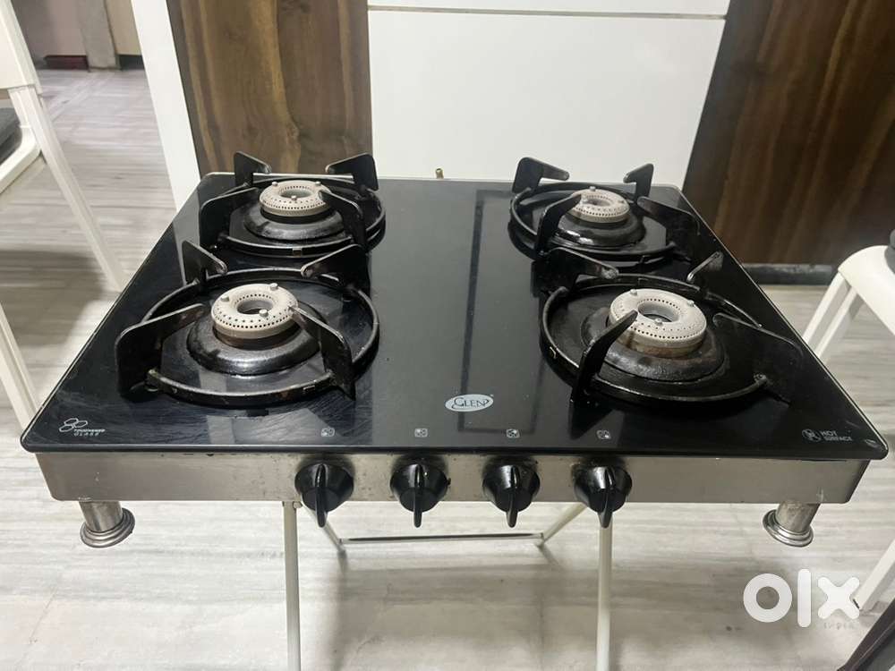 4-Burner Glass Top Gas Stove (Pipe Gas)