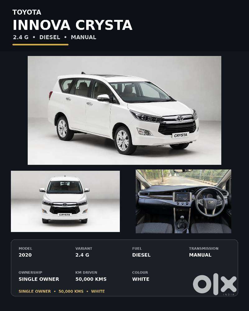 Toyota Innova Crysta 2.4 G Mt, 2020, Diesel