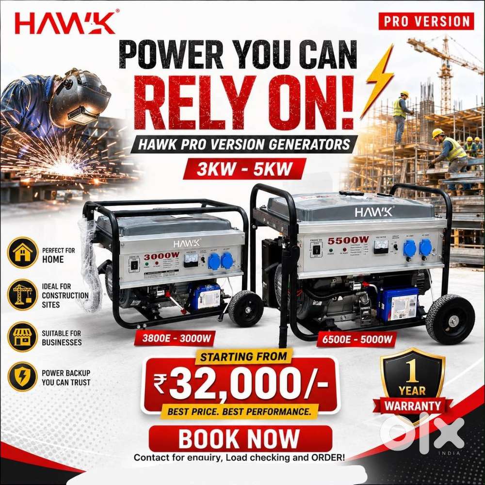 BRAND NEW HAWK & XLNT PORTABLE GENERATORS &ndash; 1.5 KVA TO 13 KVA