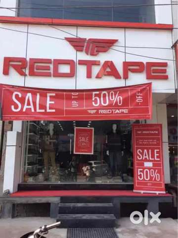 Near by red tape on sale showroom