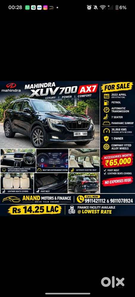 Mahindra Xuv700 2.0 Ax 7 Petrol At Str, 2022, Petrol