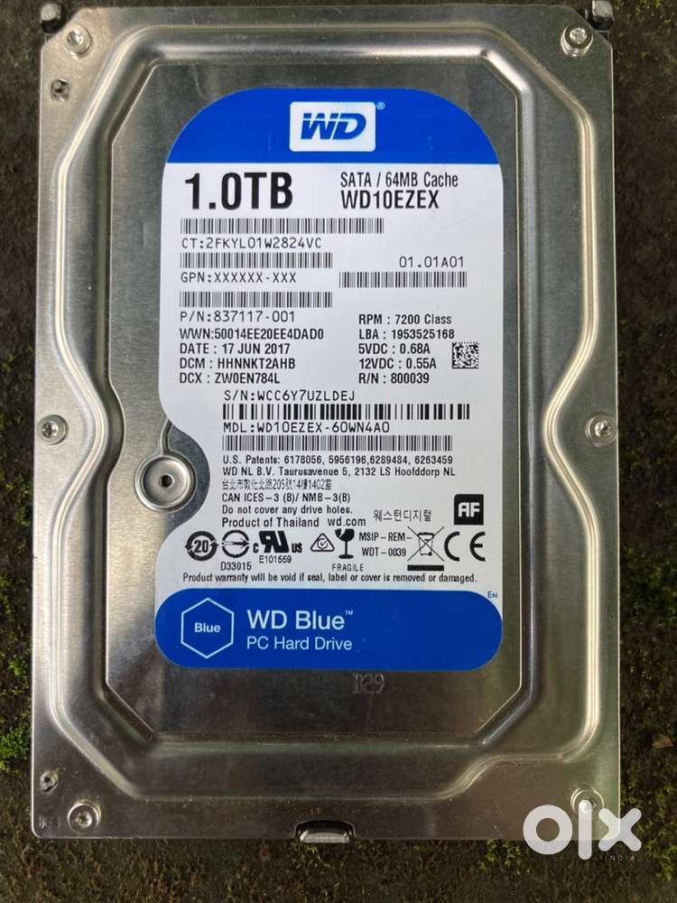 WD Blue 1TB Hard Disk (WD10EZEX) 7200RPM – Excellent Condition