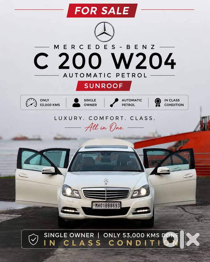 Mercedes-benz C-class C 200, 2012, Petrol