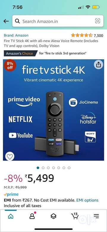 Fire TV Stick 4K with all-new Alexa Voice Remote (includes TV and app