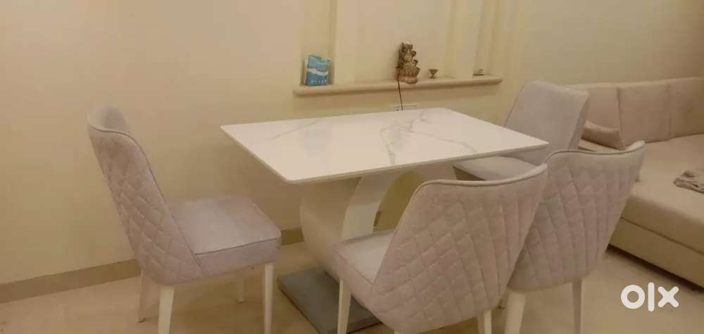 4 Seater Dining Table Set Marble Top