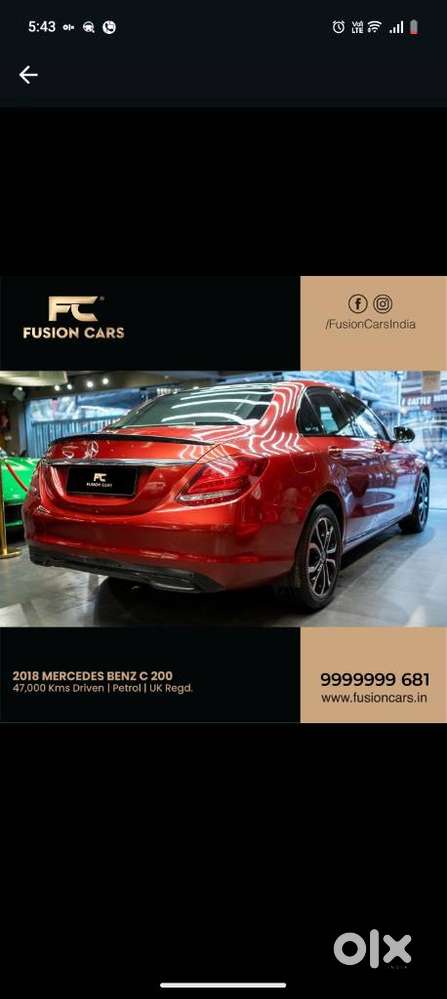 Mercedes-benz C-class C 200, 2018, Petrol