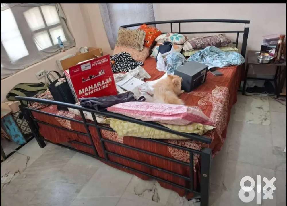 Godrej wrought iron bed with mattress