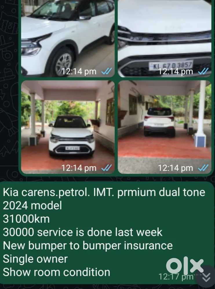 Kia Carens 2024 Petrol 31000 Km Driven. Imt