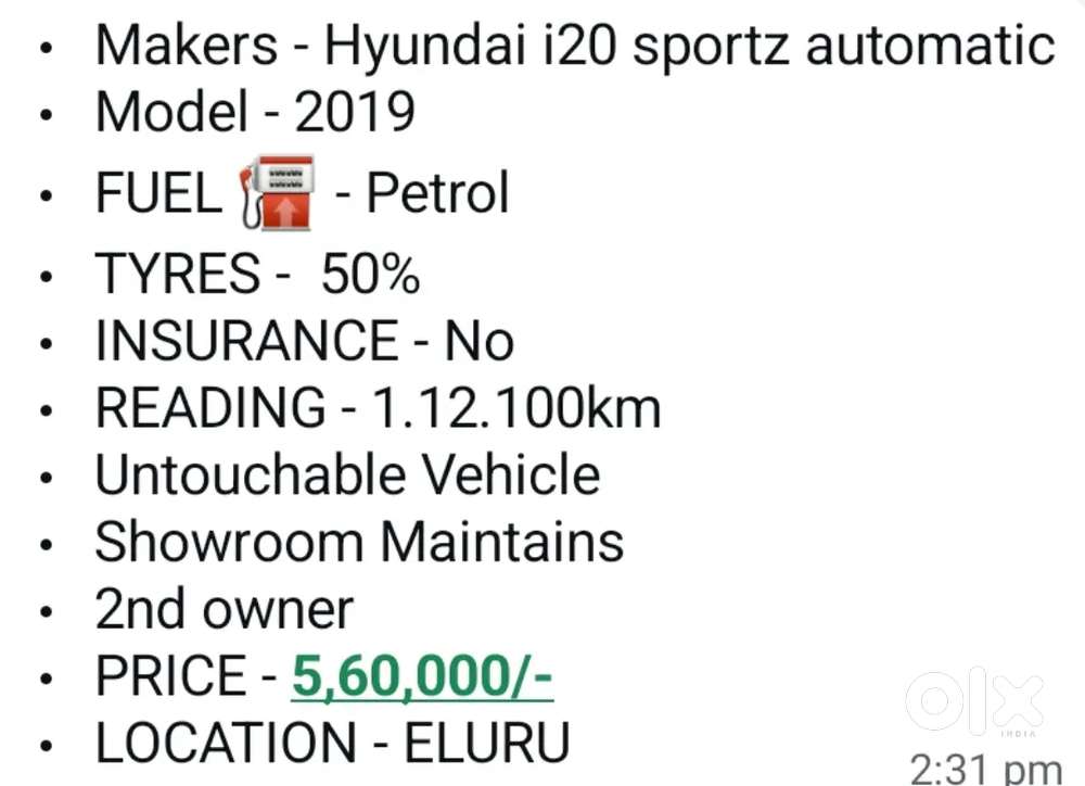 Hyundai Elite I20 2019