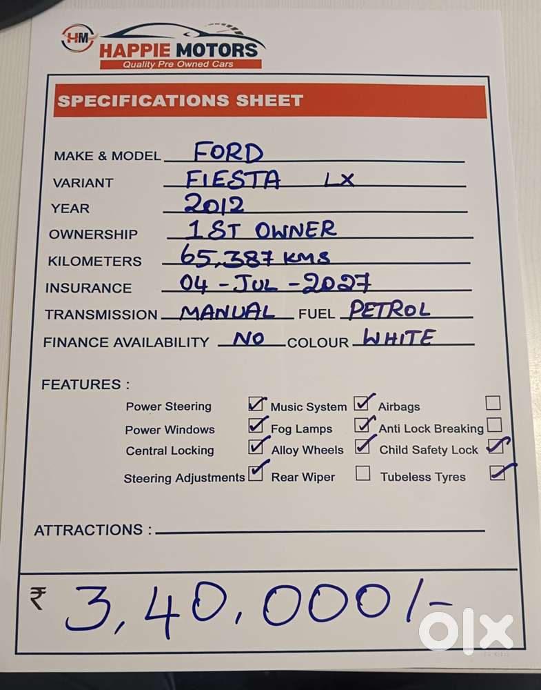 Ford Fiesta Classic 1.6 Lxi, 2012, Petrol