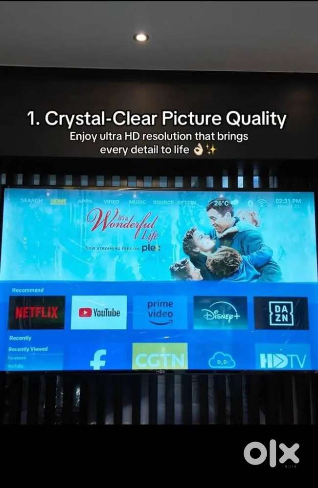 Deoband 4k smart UHD LED tv voice remote free chanel youtube Hotstar