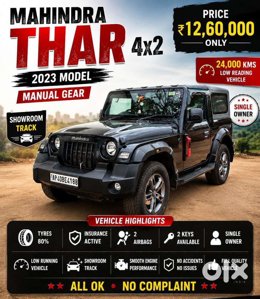 Mahindra Thar Lx 4-str Convertible Mt, 2023, Diesel